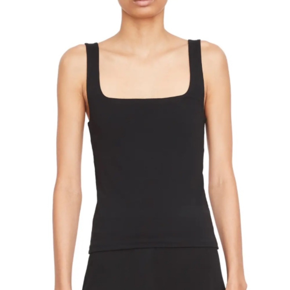 Vince square neck pima cotton tank, size S